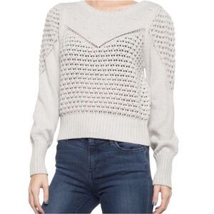 Lucky Brand | Gray Textured Dot Crewneck Sweater Size Small